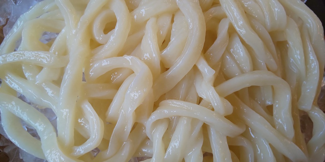 釜あげ状態の麺